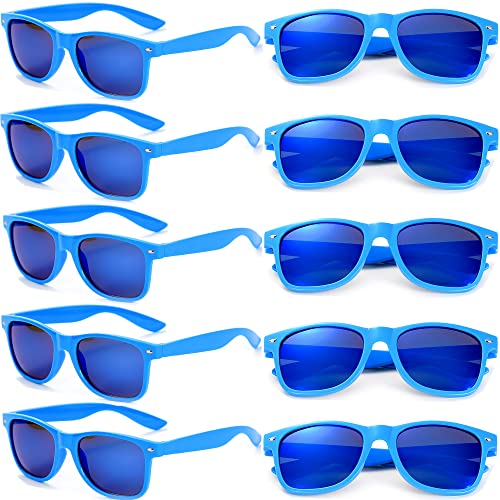 Eyegla Sunglasses Bulk Party Sunglasses Pack 80s Shades Eyewear Set for Men Women 8/10/20/30Pack - color: Blue 10 Pack