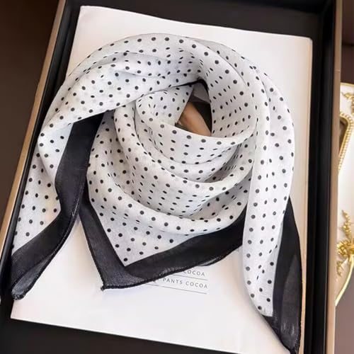 Cotton Like Bandana in Bulk, Head Scarf, Headband, Head wrap, Hair Neck Scarf for Women 22 x 22 inch - color: Bib08 Polka Dot 4pcs