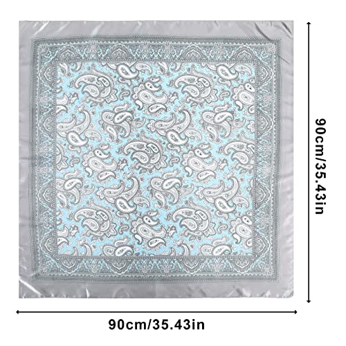 AWAYTR Satin Silk Scarf - Large Hair Bandana, Sleeping Wrap for Women - color: Cashew(grey)