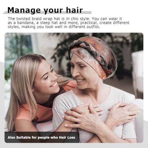 DRESHOW Turban Pre-Tied Twisted Hat Thread African Head Wraps for Black Women Chemo Cancer Cap Braid Hair Cover - color: 1 Pack Tie-dye Gradient: Khaki
