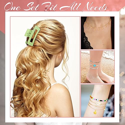 49 Pcs Boho Jewelry Set for Women, Surfer Wave Friendship Bracelets Layered Necklace Hair Clip, Summer Beach Gift - style: Charm