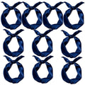 10 Pcs Long Thin Small Skinny Scarf Satin Neck Tie Ribbon Choker for Women Girls - color: Navy Blue
