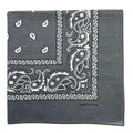 MDSTYLE 100% Cotton Bandana for Men & Women 22" x 22" Paisley Pattern Handkerchief Headband Scarf - color: Grey