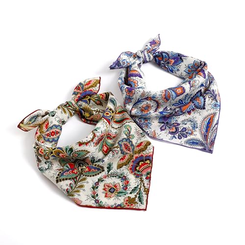 STARWHISPER Multicolored 22''x22'' Cotton Bandana for Women and Men Multi-purpose Headband Hair Scarf Protective Coverage - color: D1