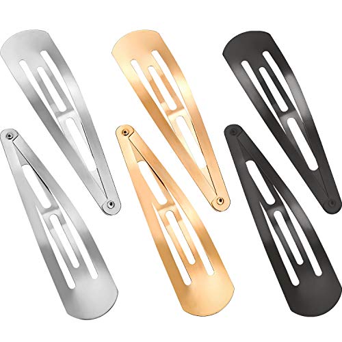 WILLBOND 30 Pieces 3.1 Inch Large Metal Snap Hair Clips Nonslip Barrettes Women Hair Accessories(Gold, Silver, Black) - color: Gold, Silver, Black, style: Minimalist
