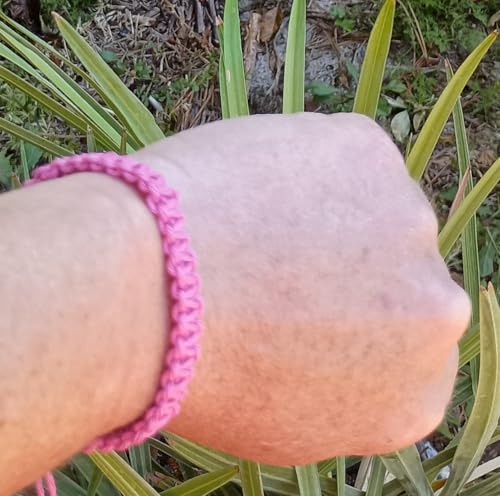 Hemp Bracelet Adjustable - color: Light Pink