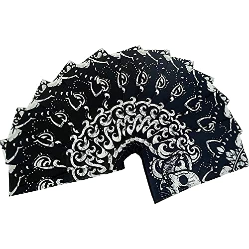 Vamqor 12pcs Bandana for women and men 100% Cotton Custom Fashion Paisley Design Multifunctional Outdoor Square Handkerchief - color: Skull