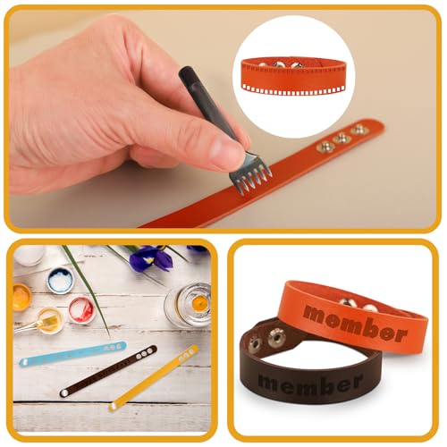 16 Pcs Leather Bracelet Blanks, Leather Snap Bracelets for Stamping Engraving Adjustable Plain PU Wristband Snap Bracelets Leather Cuff Bracelets for Men Women