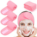Whaline 4 PCS Spa Headband, Make up Hair Band, Stretch Terry Cloth Headband for Sport Yoga Shower (Pink) - color: Pink