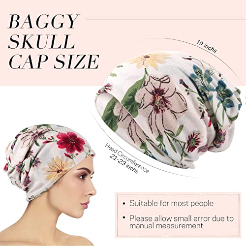 SATINIOR 5 Pieces Women's Slouchy Beanie Chemo Hat Stretch Cancer Head Wraps Sleep Head Scarf for Cancer Patient - color: Multicolor, style: Elegant Style