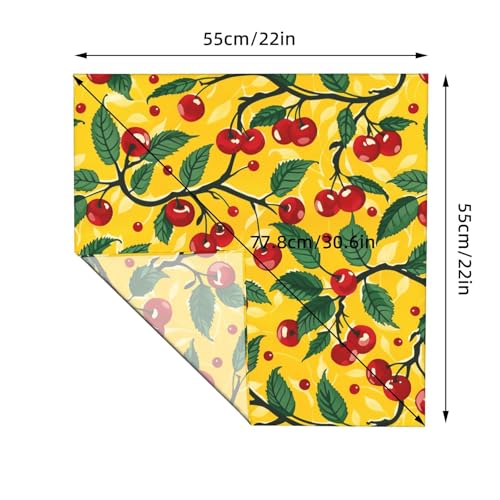 Head Scarf Hair Neck Scarves for Women Fashion Silk Satin Purse Bag Scarfs Handbags Bandana Neckerchief - color: Cherry Red Yellow