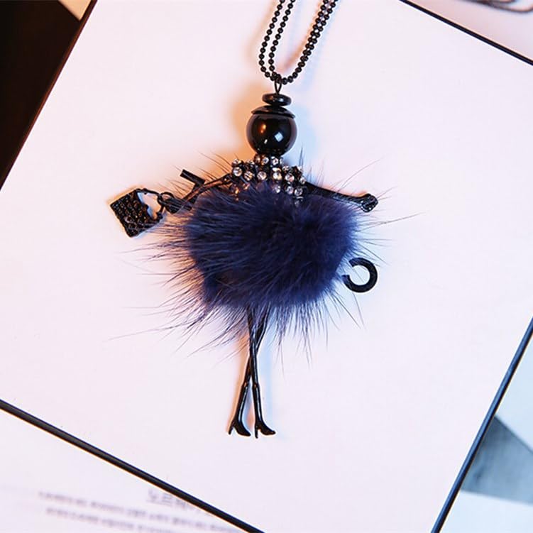 Crystal Paris Doll Necklace for Women, Handmade Cute Dress Long Chain Pendant Necklace Prom Costume Jewelry - style: 31