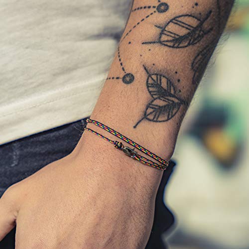 Made by Nami Nautical Rope Bracelet for Men Waterproof & Adjustable Wrap String Bracelets with Snap Hook Gift for Him - color: Dark Retro Gold
