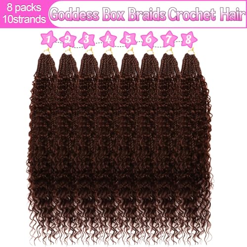 Goddess Boho Box Braids Crochet Hair-8 Packs 24 Inch Crochet Box Braids for Black Women Pre Looped (#4, 24 Inch (Pack of 8)) - color: #4, size: 24 Inch (Pack of 8)
