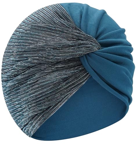XYIYI Chemo Headwear Turban for Women, Cancer Patients Head Wrap Cover Hat for Hair Loss - color: Cyan