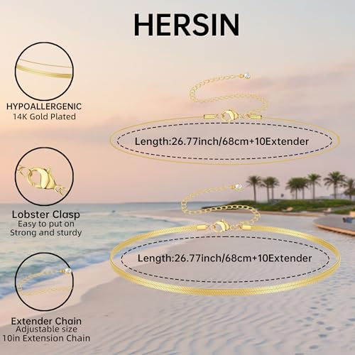 HERSIN Waist Chain for Women, 14k Gold/Silver Plated Dainty Waist Chain Cute Body Chain Gold Chain Belt for Womens Belly Chain Beach Accessories for Womens Summer Jewelry for Women Gifts - style: snake-GD