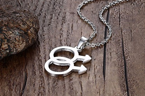 Sisadodo Gay Romance Gifts Necklace - Rainbow LGBT Pride Bisexual Transgender Pendant Necklace Gifts for Men Birthday Christmas Valentines Day Gifts - size: Man