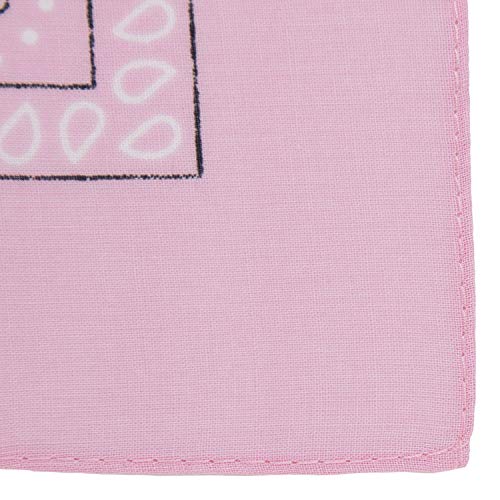 Light Pink Paisley Bandana - Single Piece 22x22