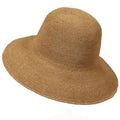 Women Straw Sun Hat Summer Beach Hats Foldable Floppy Cap Wide Brim Bucket Hat Solid Handmade Sun Protection Caps - color: Khaki