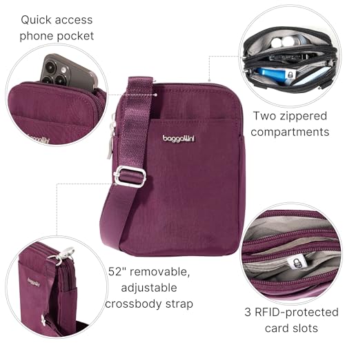 Baggallini Women's Modern Take Two Rfid Crossbody - color: Mulberry