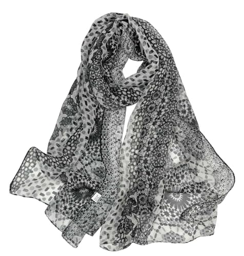 Xyueanlo Fashion Scarves for Women Lightweight Elegant Scarf Sunscreen Wraps Shawls - color: Black White