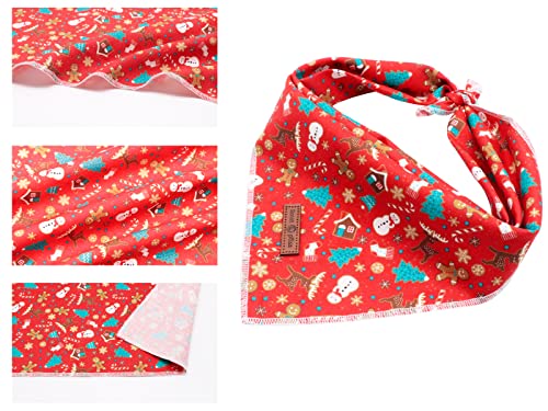 Lionet Paws Christmas Dog Bandana Washable Cotton Handkerchief Scarf Triangle Bandana for Small Medium Large Dogs Girl Boy - color: Red Gingerbread Man, size: Small (Pack of 1)
