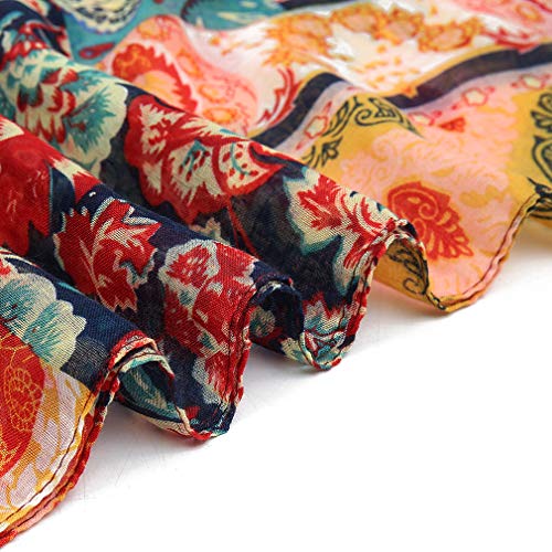 Yeieeo Boho Scarf for Women Lightweight Floral Printed Scarf Fall Winter Fashion Fringed Shawl - color: Floral 6