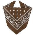 ZENO 100% Cotton & Natural Fibers Bandana Scarf - Soft, Durable, Machine Washable – Unisex for Men & Women - color: Brown Single