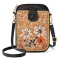 Women's Small Crossbody Cell Phone Bag, Boho Colorful Beaded Purse Wallet with Handmade Cute Patterns - color: Shell