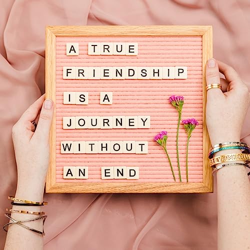 MantraBand - Mantra Band Bracelet - Gold color - Inspirational Engraved Adjustable Cuff - Gifts for Women, Sisters, Friends, Family - style: A TRUE FRIENDSHIP IS A JOURNEY WITHOUT AN END