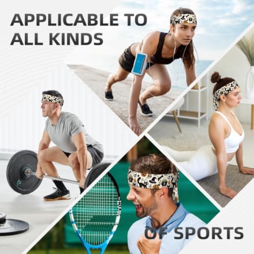 Sports Tie Headband Bandana Running Athletic Sweat Band Elastic Adjustable Sport Head Tie for Men Women Head Ties Ninja Tie Headbands Tennis Sweatbands Soccer Basketball Teams Running Head Band - color: Spooky cat