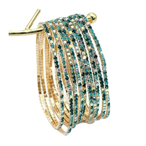 10 Pieces Women's Tennis Bracelet Set 2mm Extra-fine Delicate Rhinestones Adjustable Stackable Stretch Bracelet Wedding Party Jewelry Gifts - color: G-Lake blue Series