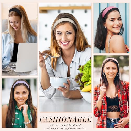 obeoby Cute Pink Headbands, 5Pcs Non Slip Wide Headband Hair Accessories Teen Girls Trendy Stuff Gifts - color: Pink Series