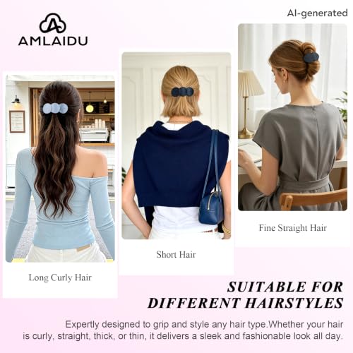 Medium Flat Hair Clips for Women, French Claw Clips Strong Hold for Thick & Thin Hair, Duckbill Hair Clips Non Slip for Driving Yoga - Orange, Light blue, Deep blue, Gray, 4pcs - color: Orange, Light blue, Deep blue, Gray