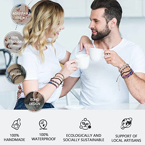 Beach Bracelet Set for Men and Women, Surfer Men Bracelet, Braided Boho Summer Bracelets Adjustable Men's Bracelet Handmade Women Bracelet String Rope Ankle Bracelets Birthday Gift - style: 5pcs boho bracelet