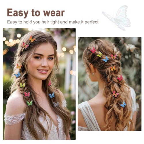 20Pcs Butterfly Hair Clips for Women Moving Glitter Butterfly Clip Fairy Accessories Bright Style - color: Bight