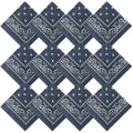 Suhine 12 Pcs Bandanas Bulk for Women Men 22 x 22 Inch Paisley Headband Cowboy Handkerchief Summer Beach Party Costume - color: Dark Gray