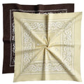 Extra Large Bandana 27” x 27”,100% Cotton bandana for Men and Women，Multi-Purpose Scarf Headbands ，Head Scarfs - color: Brown/Khaki