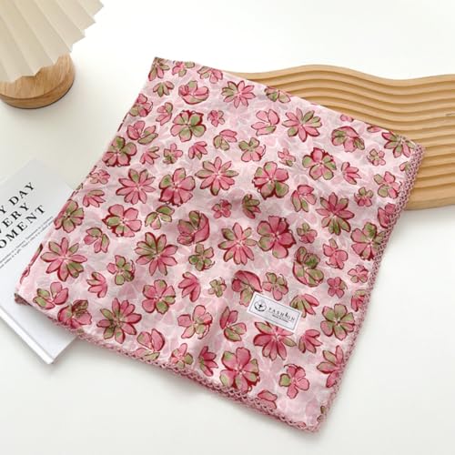 Cotton Bandana,Large Bandanas for Women,Head Coverings for Women,Head Scarf Handkerchief, Square Headband 27" x 27" - color: 27-16-petal-pink