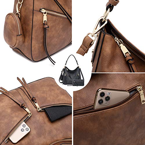 lapsting Hobo Bags for Women Handbags Purse Ladies Boho Shoulder Bag Crossbody Purses Faux Leather - color: 3a - 15.2inch Brown - Gold Hardware