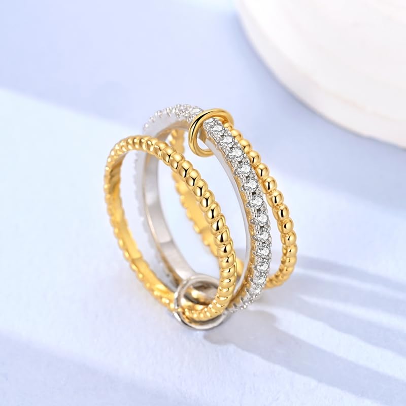 Stackable Rings Set for Women with 5A Cubic Zirconia Gift for Statement Rings Promise Rings Party Favor Ring-packs - style: Rings Set 2
