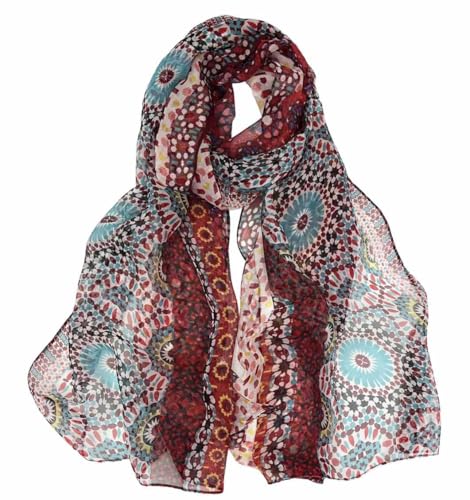 Xyueanlo Fashion Scarves for Women Lightweight Elegant Scarf Sunscreen Wraps Shawls - color: Red