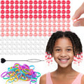 150Pcs 10mm Small Silicone Beads for Hair Braids, Soft Jellyish Pony Hair Beads with 5mm Hole + 50 Rubber Bands and 1 Beader for Braiding, DIY Bracelets Necklaces Crafts (Pink) - color: Pink Mix-150Pcs
