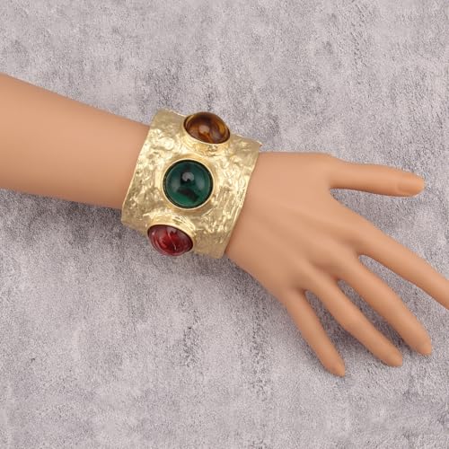 Gold Cuff Bracelet for Women Silver Beaded Bracelets Open Bangle Stackable Stretch Bead Bracelet Boho Jewelry Gifts for Wife Couple - style: Cuff Bracelet Jewelry