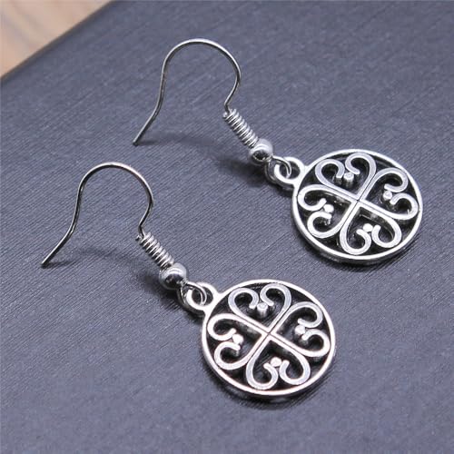 9 Pairs Silver Dangle Earrings for Women Set Retro Vintage Statement Bohemia Boho Drop Earrings Summer Jewelry for Women - style: C