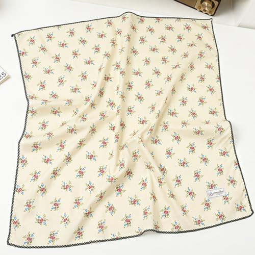 Cotton Bandana,Large Bandanas for Women,Head Coverings for Women,Head Scarf Handkerchief, Square Headband 27" x 27" - color: 27-17-retro-beige
