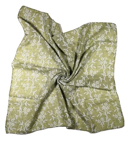 Shanlin Unisex Cotton Square Bandanas Scarves 24x24 - color: Floral-armygreen