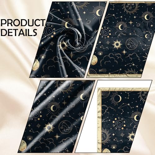 Scarf Silk Feeling Square Satin Head Hair Scarf Wrap 27.5 Inches Headwear Aesthetic Cute Decoration Women Girls - color: V-16-sun Moon