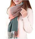 Loritta Womens Scarf Fashion Long Plaid Shawls Wraps Big Grid Winter Warm Lattice Large Scarves Gifts - color: B-pink Green Lattice