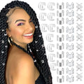 40PCS Hair Jewelry for Braids Silver Hair Cuffs Rings Multi Shape Loc Dreadlock Beads Adjustable Braid Accessories for Women and Girls - color: Gold-6